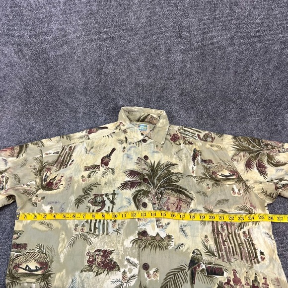 VTG Kahala Pat Anderson Hawaiian Shirt L 100% Rayon Aloha Palm Parrot Tropical - Picture 9 of 11
